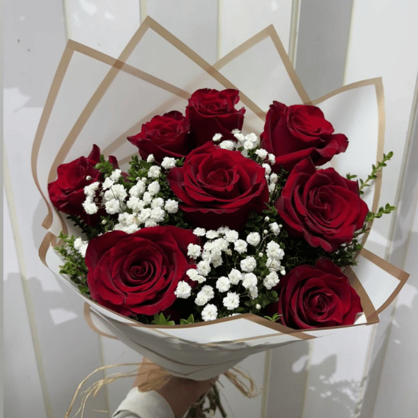 Ramo de 8 rosas rojas