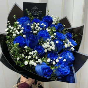 Ramos de 15 rosas azules