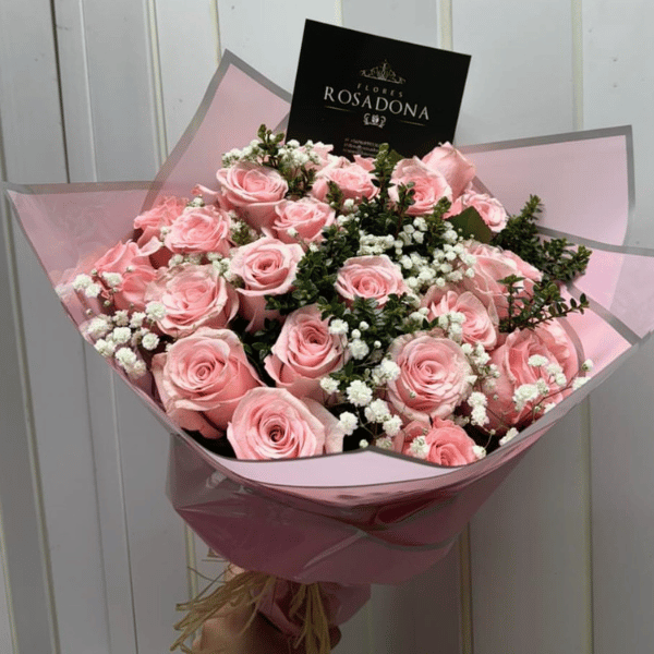 24 rosas rosadas