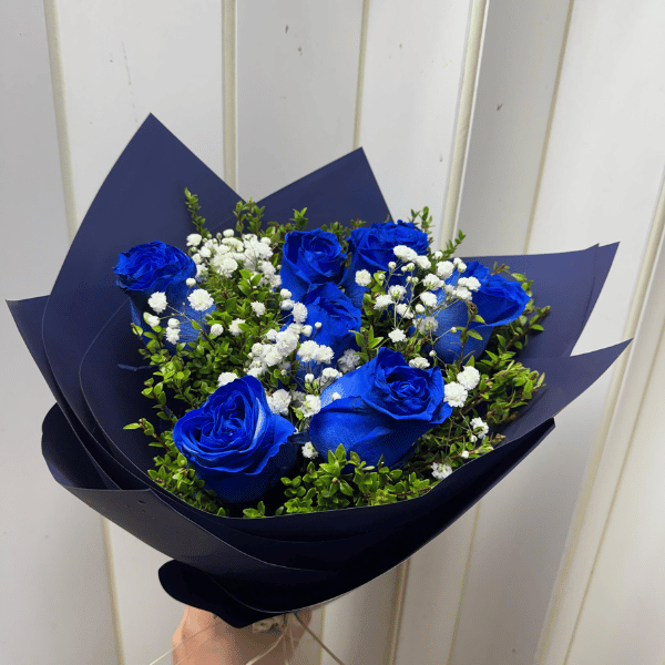 Ramo de 7 rosas azules