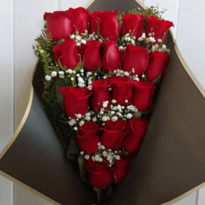 Ramo escalonado de 20 rosas rojas
