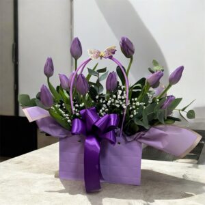 Cartera de tulipanes lila/morado