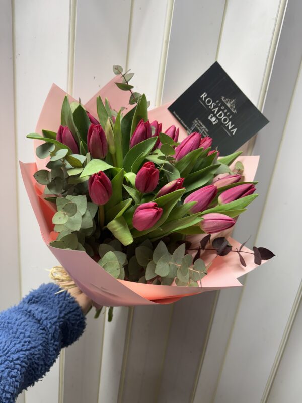 Ramo de 20 tulipanes rosados