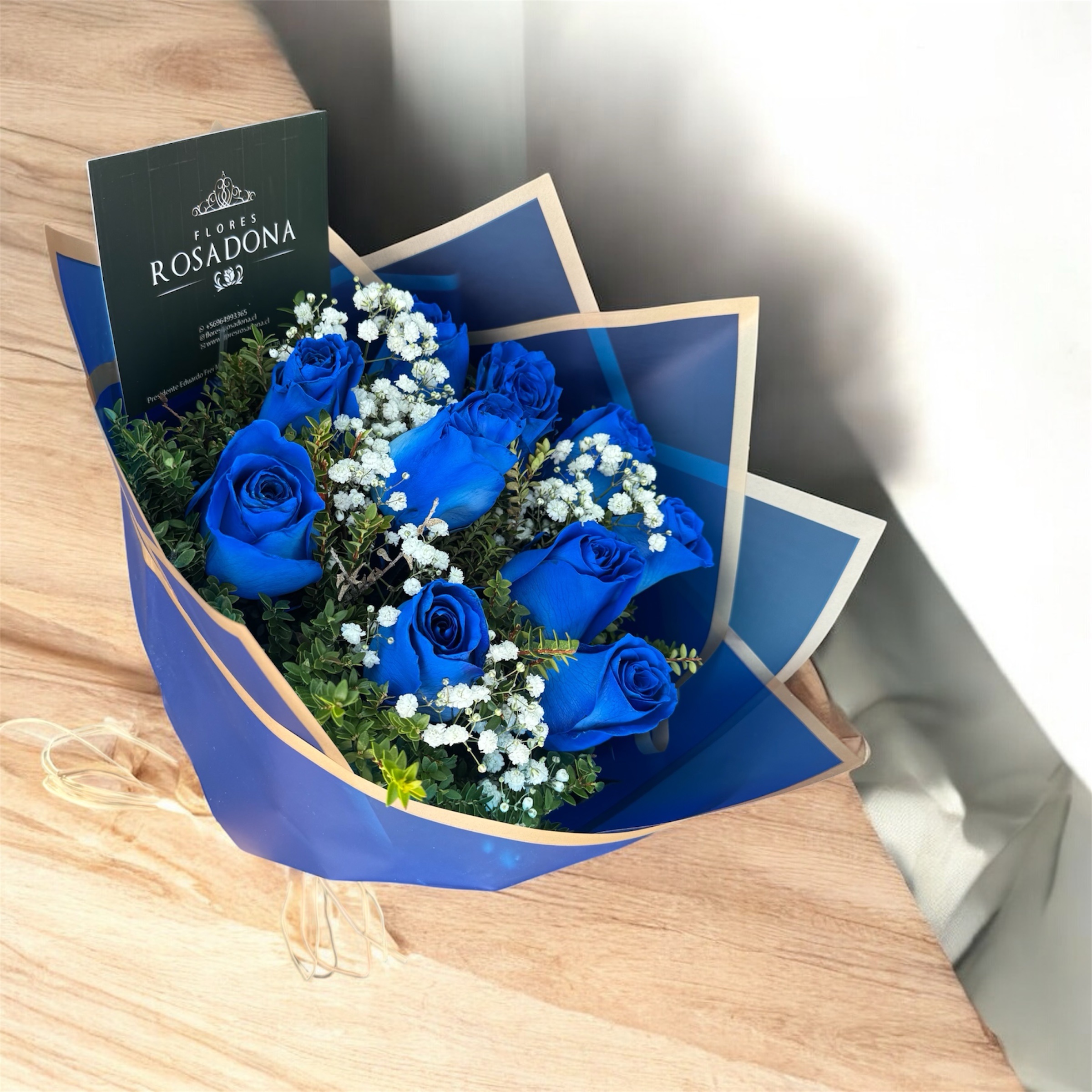 Ramo de 10 rosas azules