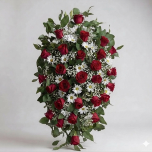 Corona floral con atril grande