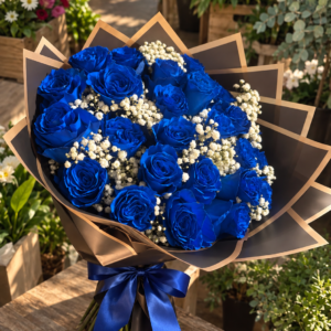 Ramo de 25 rosas azules